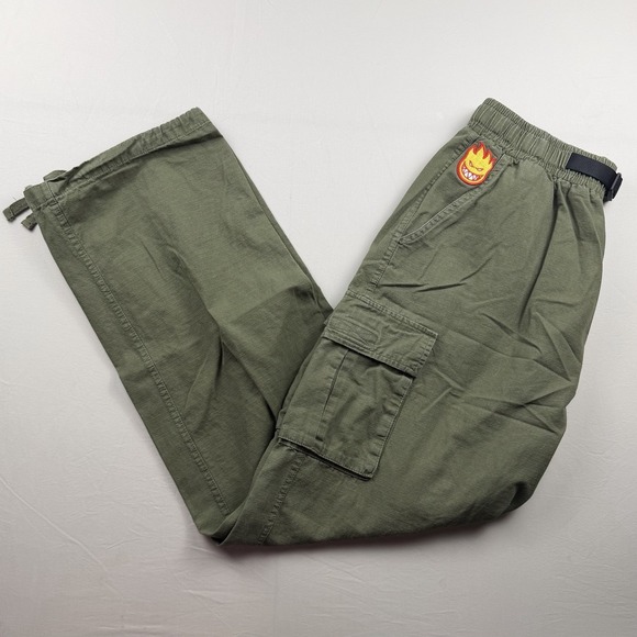 Spitfire Other - Spitfire Bighead Pants Beige Ripstop Cargo Belted Y2K Skater Mens Size L Green